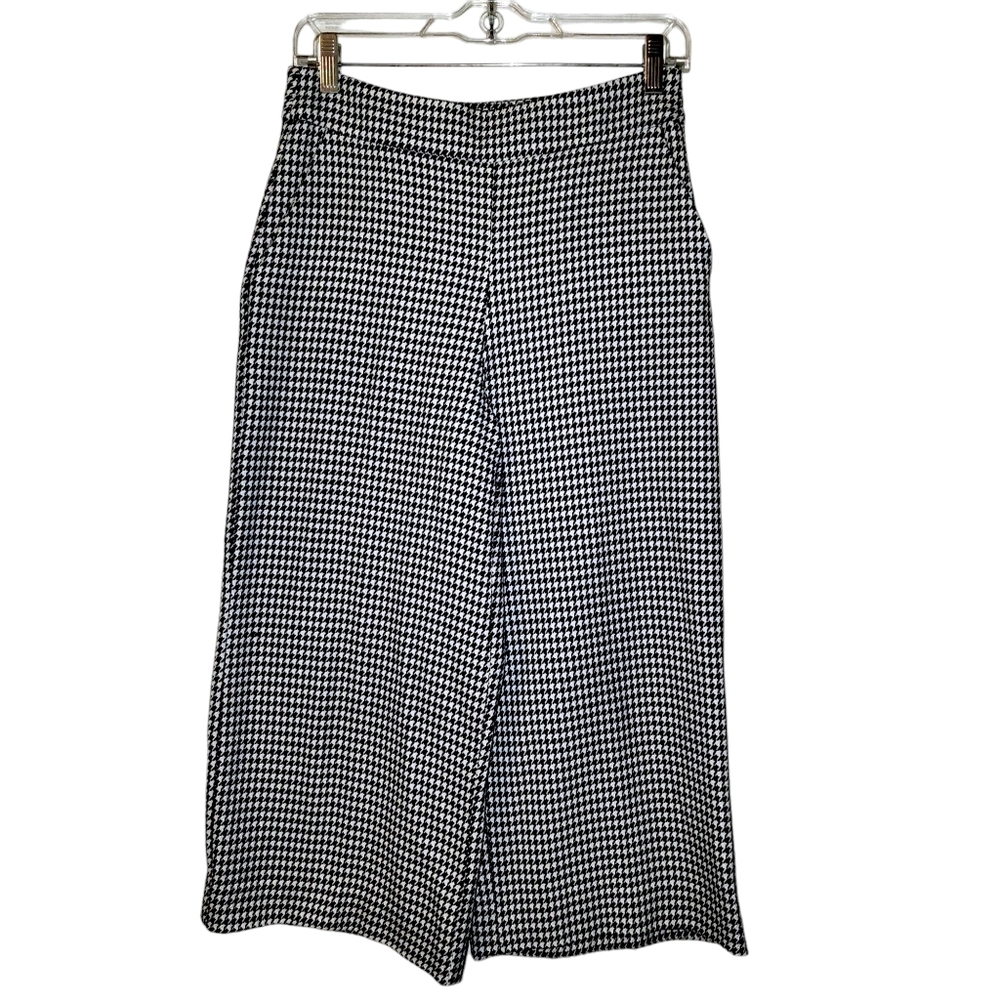 ZARA Basic Collection Houndstooth Wide Leg Pants